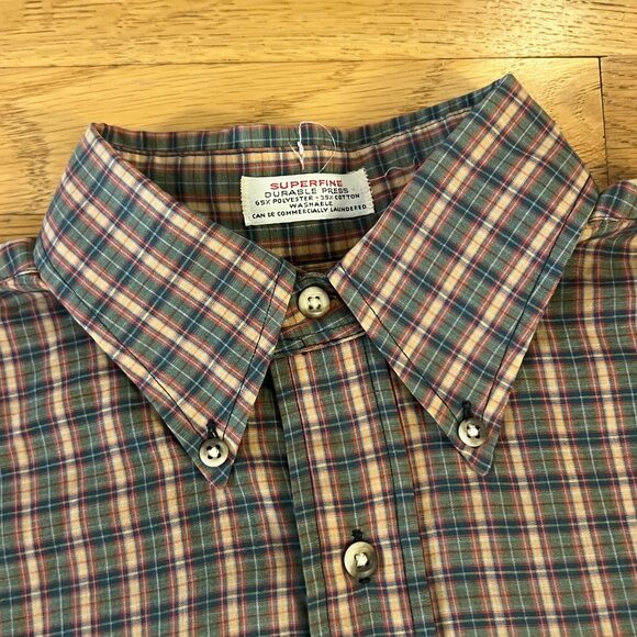 Vintage 80s Cable Car Clothiers Plaid Button-Down Shirt - Men's Medium - Picture 3 of 4